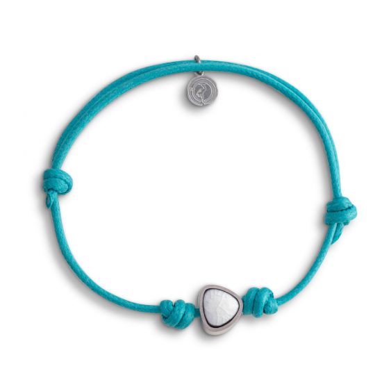 Bracciale un sasso e cotone turchese