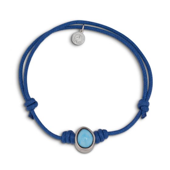 Bracciale un sasso e cotone blu