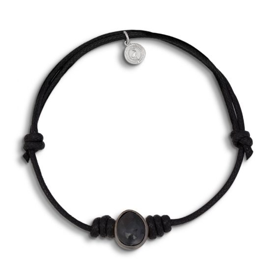 Bracciale un sasso e cotone nero