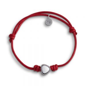Bracciale un sasso e cotone rosso