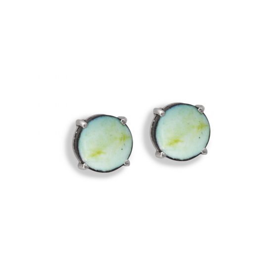 Orecchini bottone una pietra verde menta