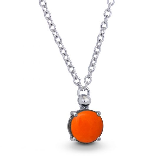 Pendente una pietra arancione con catena