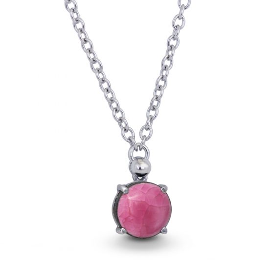 Pendente una pietra fucsia con catena
