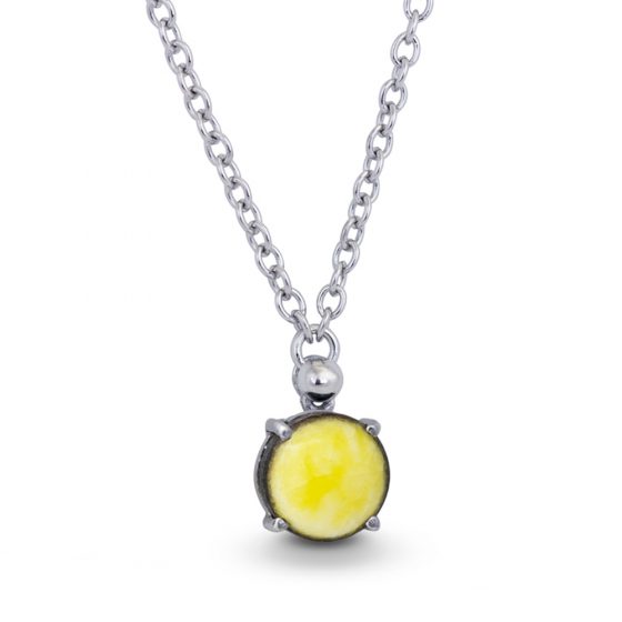 Pendente una pietra giallo con catena