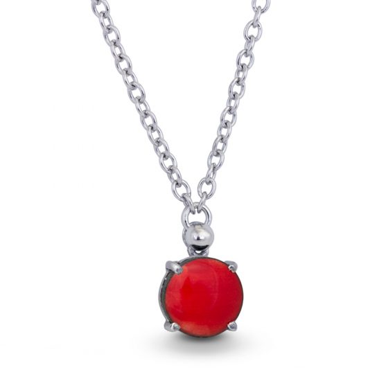 Pendente una pietra rosso con catena
