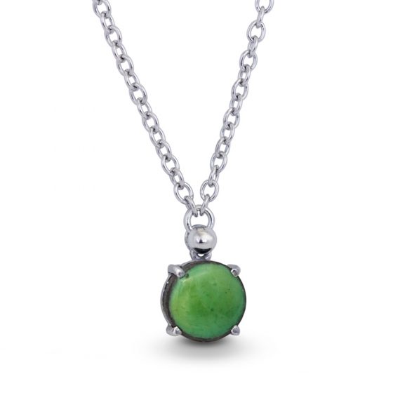 Pendant one stone lawn green with chain